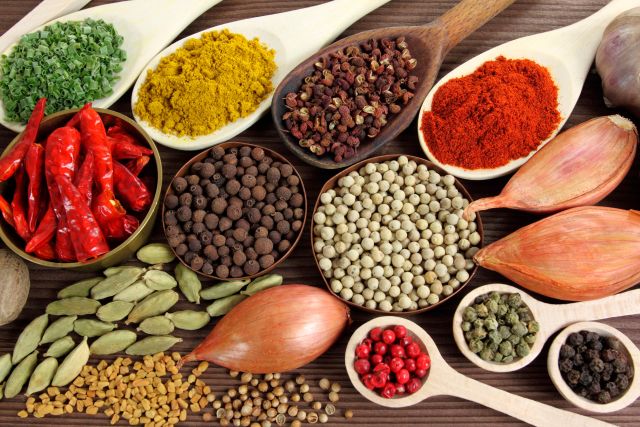 Assortment of spices and ingredients