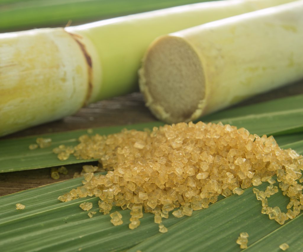 Sugar cane with refined sugar image