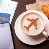 Image of coffee with airplane in the foam