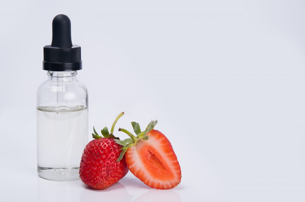 Strawberry next to flavour vial