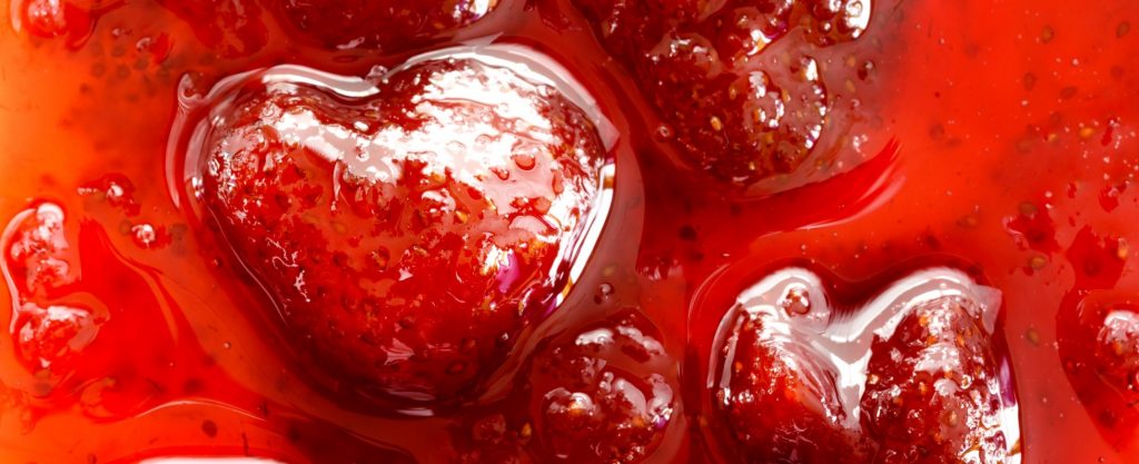 Strawberry jam close up