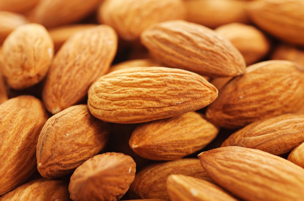 Close up of almonds