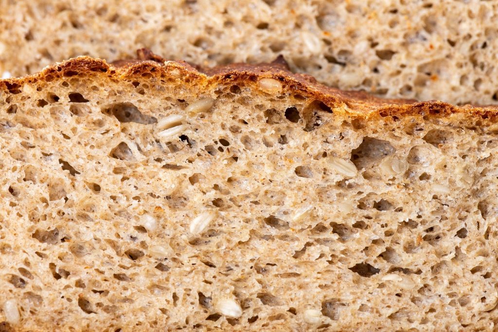 Close up of sliced wheat bread