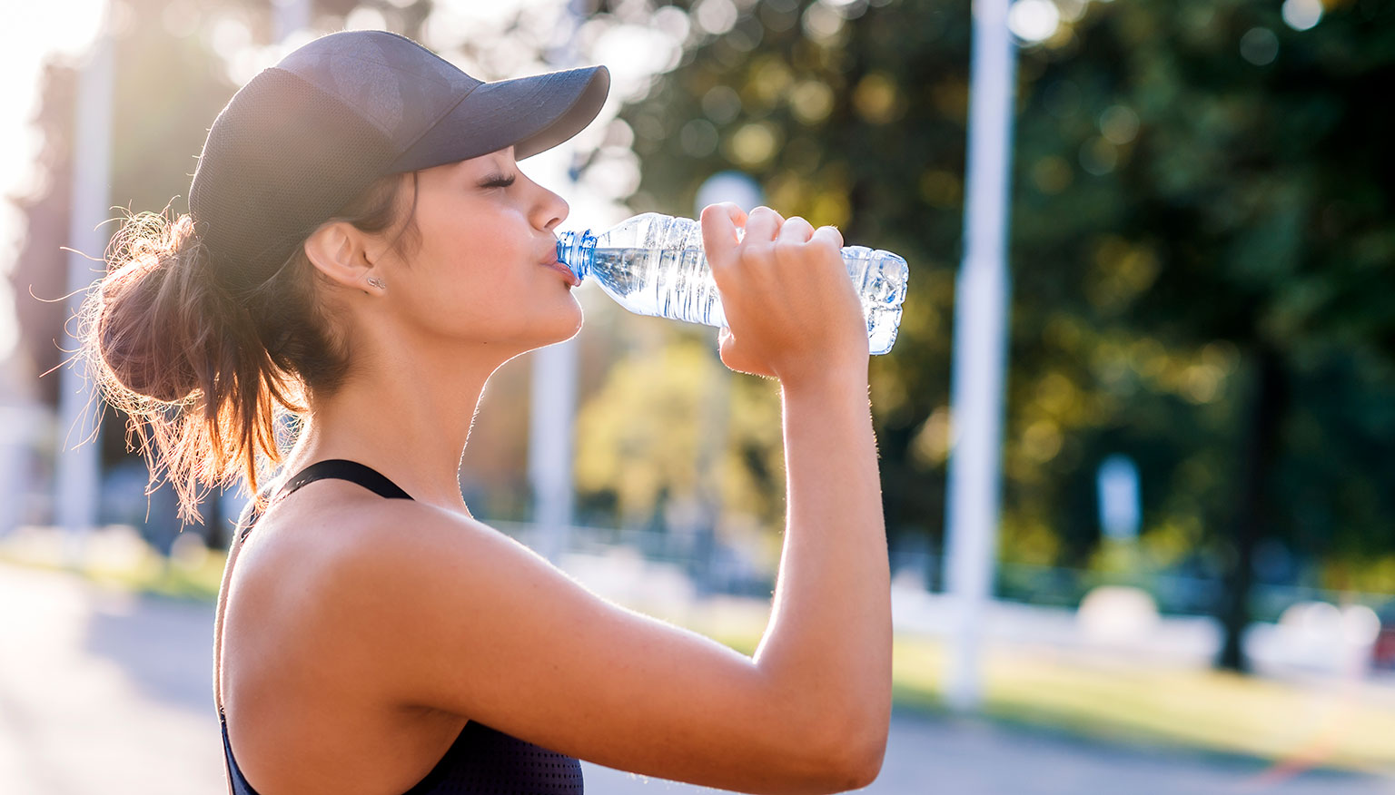 Woman drinking water